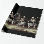 Dancing Skeletons Gothic Wedding Wrapping Paper<br><div class="desc">Black Death Gothic Dancing Skeletons Spooky Wrapping Paper; hauntingly beautiful wrapping paper, perfect for birthdays, Halloween, or any occasion that calls for a touch of macabre elegance. Ideal for history teachers, gothic enthusiasts, or anyone fascinated by London's dark history, this wrapping paper captures the spirit of the black death and...</div>