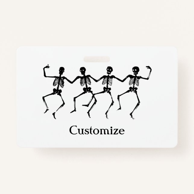Dancing Skeletons Halloween Badge (Front)