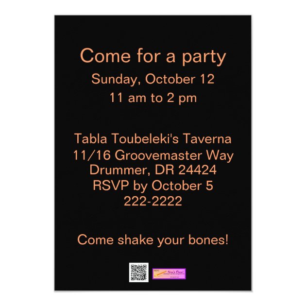 Dancing Skeletons Halloween Birthday Party Invite