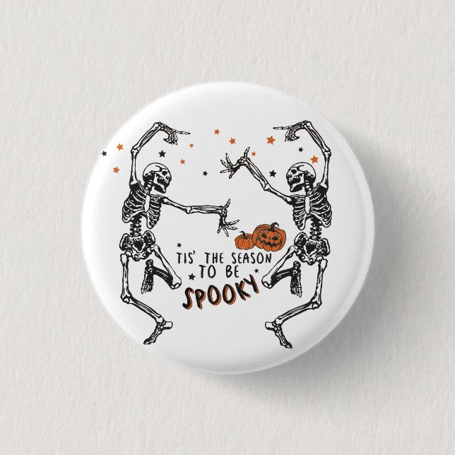 Dancing Skeletons Halloween Button (Front)