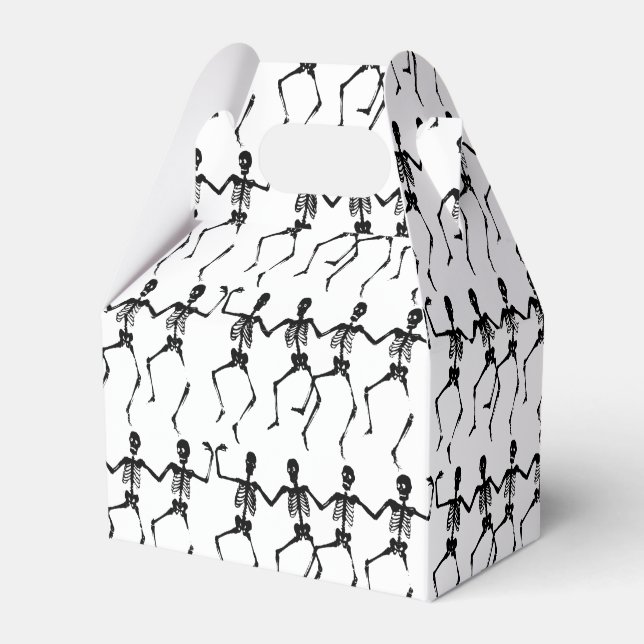 Dancing Skeletons Halloween Favor Boxes (Front Side)