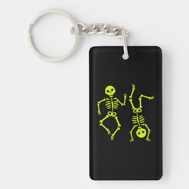 Dancing Skeletons Halloween For Boy Girl Youth Keychain (Front)