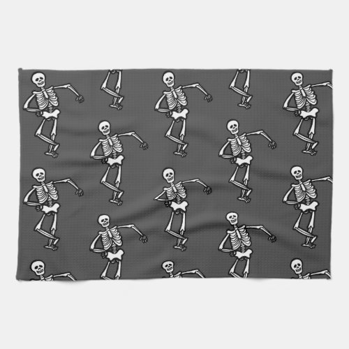 Dancing Skeletons Halloween Kitchen Towel