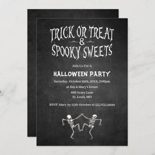 Dancing Skeletons Halloween Party Invitation