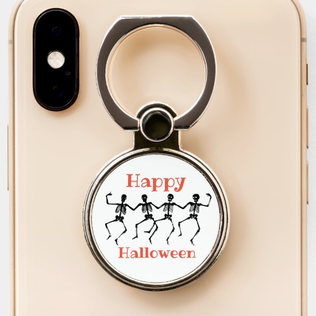 Dancing Skeletons Halloween Phone Ring Stand (Close Up)
