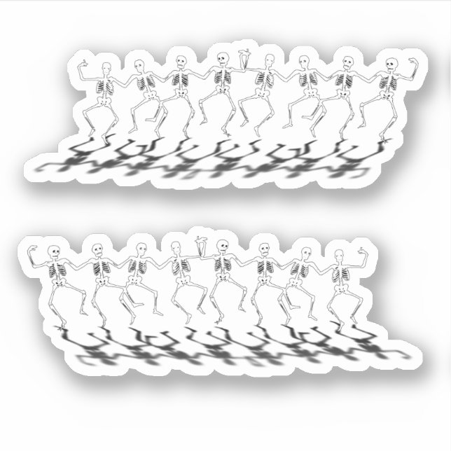 Dancing Skeletons Halloween Sticker (Front)