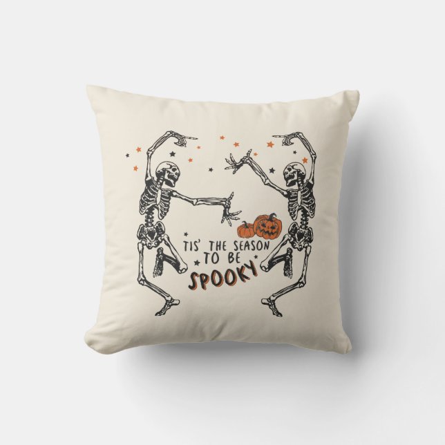 Dancing Skeletons Halloween    Throw Pillow (Front)