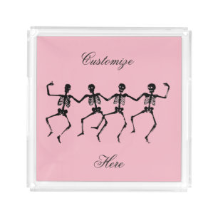 Dancing Skeletons Halloween Thunder_Cove Acrylic Tray