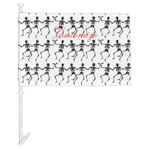 Dancing Skeletons Halloween Thunder_Cove Car Flag