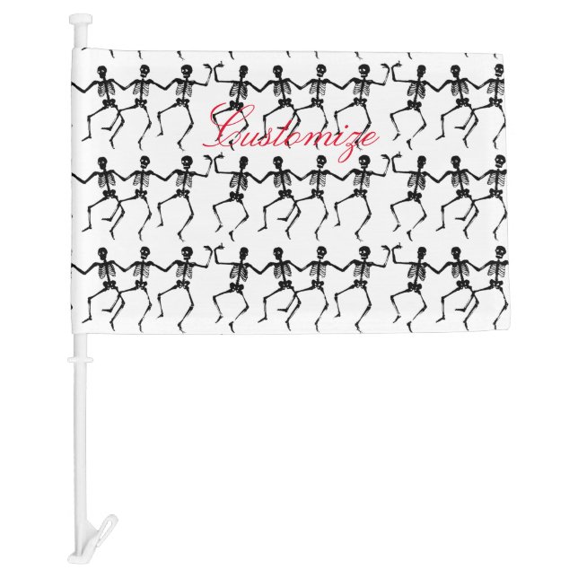 Dancing Skeletons Halloween Thunder_Cove Car Flag (Front)