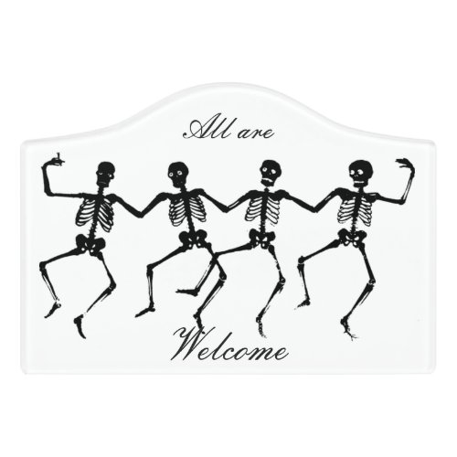 Dancing Skeletons Halloween Thunder_Cove Door Sign