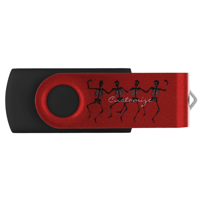Dancing Skeletons Halloween Thunder_Cove Flash Drive (Front)
