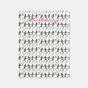 Dancing Skeletons Halloween Thunder_Cove Fleece Blanket