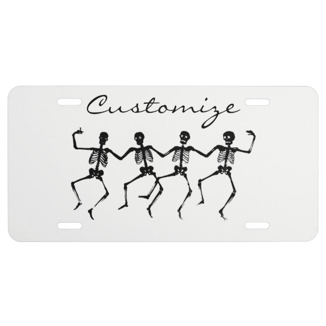 Dancing Skeletons Halloween Thunder_Cove License Plate (Front)