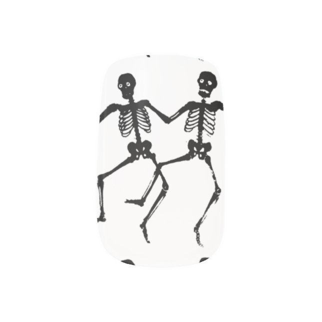 Dancing Skeletons Halloween Thunder_Cove Minx Nail Art (Left Thumb)