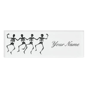 Dancing Skeletons Halloween Thunder_Cove Name Tag