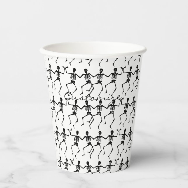 Dancing Skeletons Halloween Thunder_Cove Paper Cups (Front)