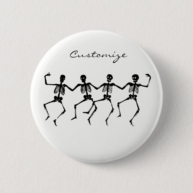 Dancing Skeletons Halloween Thunder_Cove Pinback Button (Front)