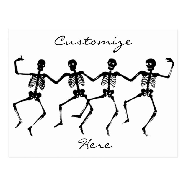 Dancing Skeletons Halloween Thunder_Cove Postcard