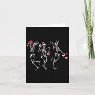 Dancing Skeletons Heart Valentines Day Men Women K Card