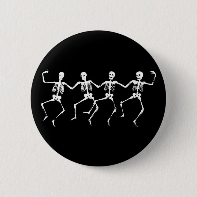Dancing Skeletons II Pinback Button (Front)
