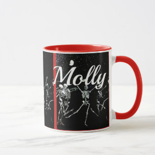 Dancing Skeletons In Moonlight cup mug