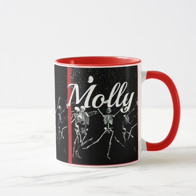 Dancing Skeletons In Moonlight cup mug (Right)