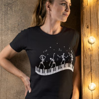 Dancing Skeletons Keyboard Music Teacher T-Shirt