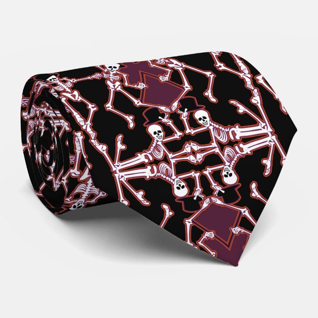 Dancing Skeletons Necktie (Rolled)
