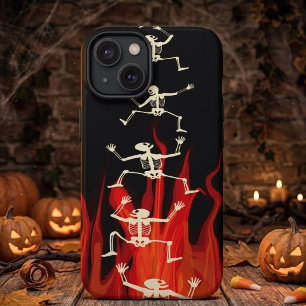 Dancing Skeletons On Fire Flames For Halloween iPhone 17 Case