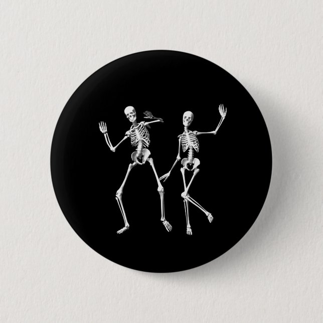 Dancing Skeletons Pinback Button (Front)