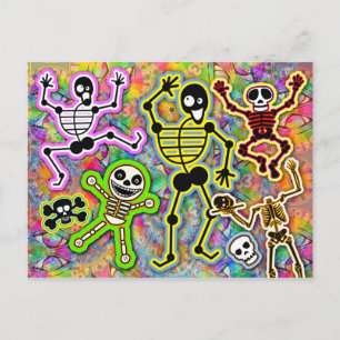 Dancing Skeletons Postcard