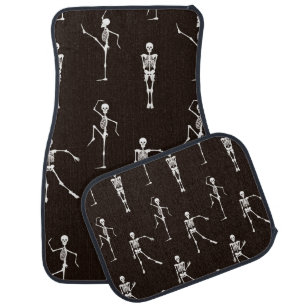 Dancing Skeletons: Quirky Seamless Background Car Floor Mat
