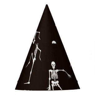 Dancing Skeletons: Quirky Seamless Background Party Hat