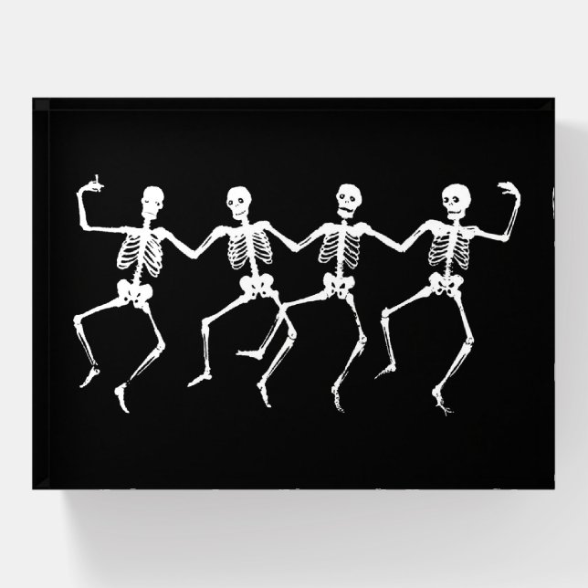 Dancing Skeletons Rectangle Paperweight (Front)