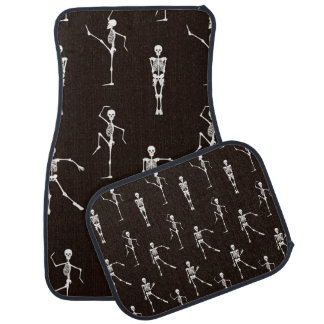 Dancing skeletons seamless pattern car floor mat