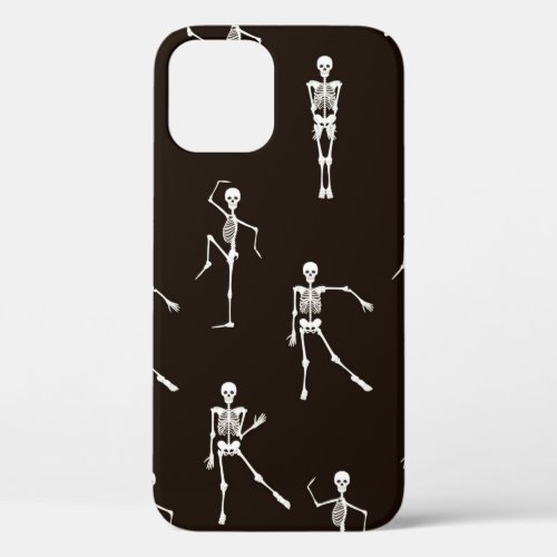 Dancing skeletons seamless pattern iPhone 12 case