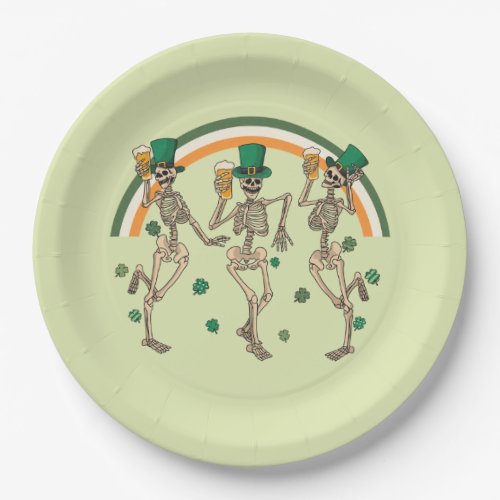 Dancing Skeletons St Patrick Paper Plates