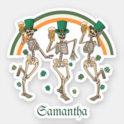 Dancing Skeletons St Patrick Sticker