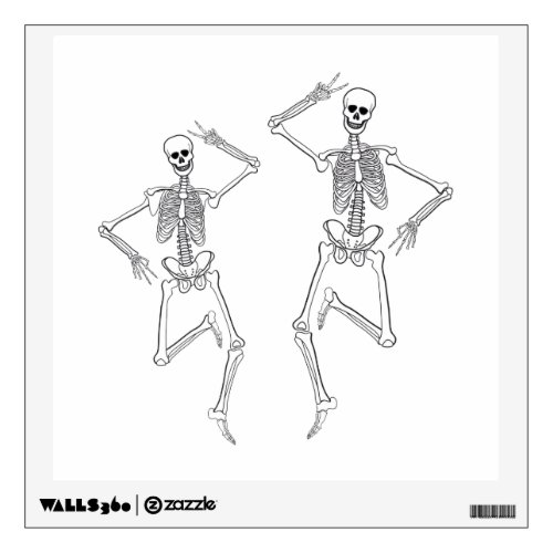 Dancing skeletons wall decal