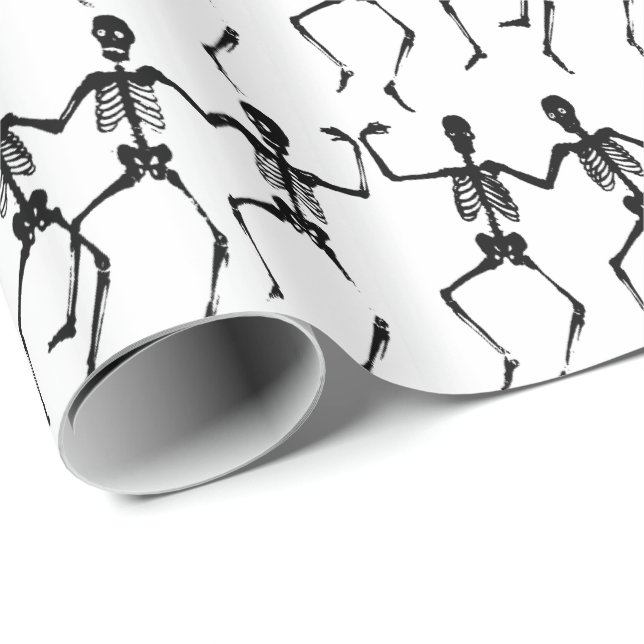 Dancing Skeletons Wrapping Paper (Roll Corner)