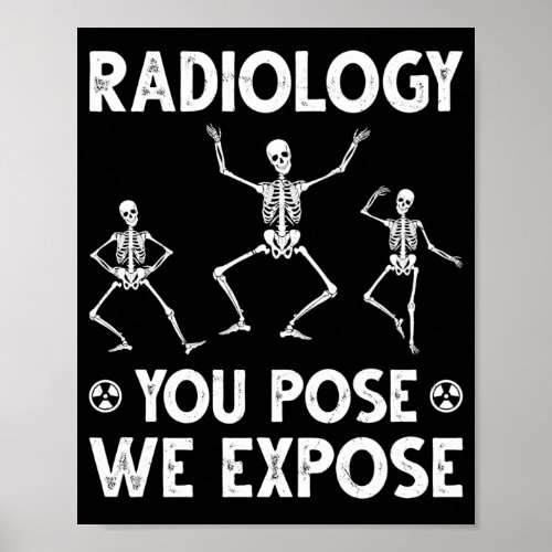 Dancing Skeletons Xray Radiology Humor Poster