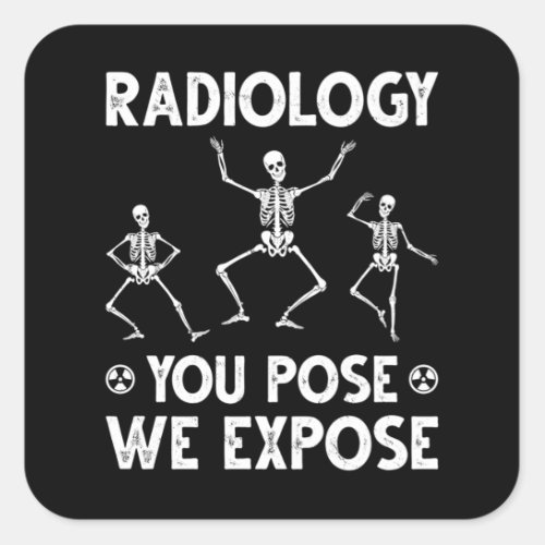Dancing Skeletons Xray Radiology Humor Square Sticker
