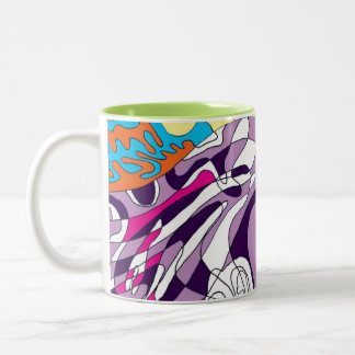 "Dancing Sky Reaching Hill" Abstract Art Two-Tone Coffee Mug