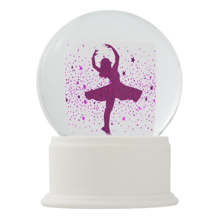 DANCING Snow Globe with white snow confetti.