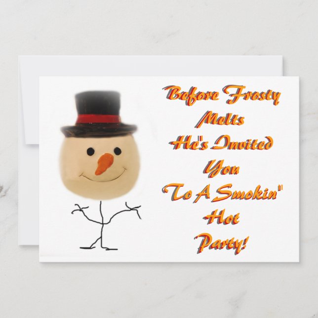 Dancing Snowman Christmas Invitation (Front)