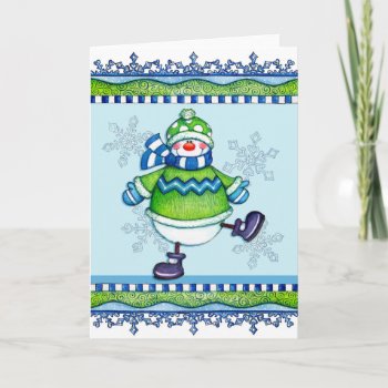 Dancing Snowman - Greeting Card by marainey1 at Zazzle