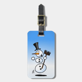 Dancing snowman luggage tag