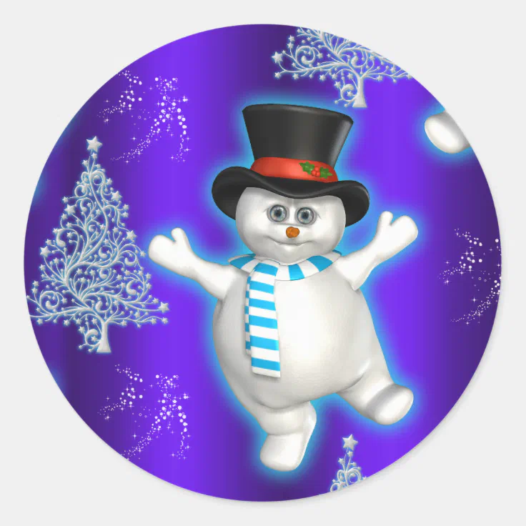 dancing christmas tree and snowman clipart