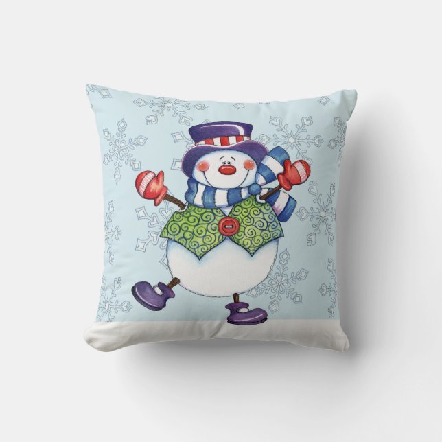 Dancing Snowman - Pillow (Front)